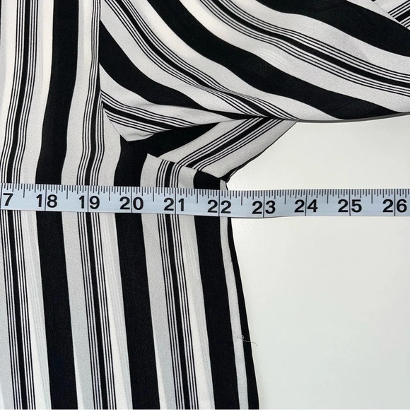 LOFT White & Black Striped Bell Sleeve Blouse Large Women’s - Picture 7 of 11